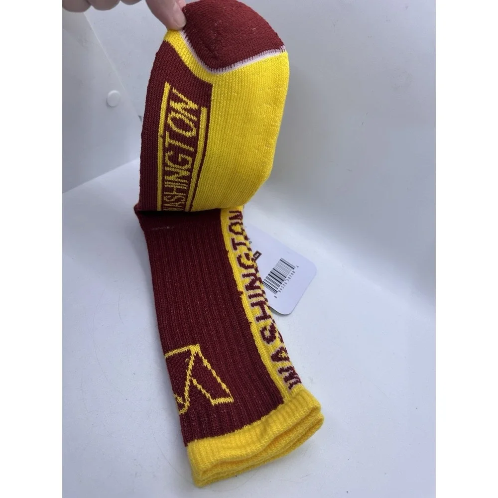 Washington Commanders Crew Socks Burgundy Gold NFL Football One Size New